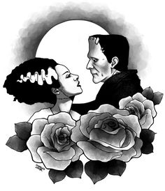 an image of two people with roses on them