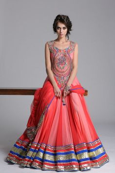 https://panachehautecouture.com/products/shaded-peach-color-indo-western-gown?view=quick Western Gown, Indo Western Gown, Indian Wedding Gowns, Saree Bollywood, Hippy Chic, Indian Bridal Wear, Indian Couture, Indian Attire, Indo Western