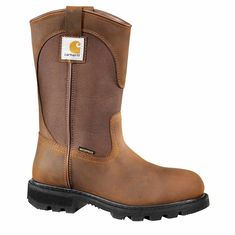 Women's Wellington work boots for all-around farm and ranch wear. Slip-on convenience meets all-weather versatility in these rugged 10-inch Wellington boots. A waterproof-breathable membrane works with the sweat-wicking liner to keep your feet warm and dry in all weather. A steel toe adds critical impact resistance, while a reinforced shaft stands up to daily wear on the farm. The durable rubber tread sheds mud and holds firm on slippery ground. Oil-tanned leather upper Carstrong® durable reinfo Carhartt Boots, Ranch Wear, Carhartt Womens, Steel Toe Work Boots, Wellington Boot, Carhartt Women, Wellington Boots, Safety Boots, Goodyear Welt