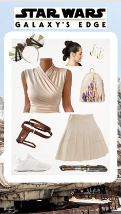 #galaxysedge #starwars #starwarsshuffle #starwarscollage #disney #disneybound #rey #reyskywalker #outfitinspiration Galaxy's Edge Outfit, Disney Couple Costumes, Star Wars Disneybound, Star Wars Couples, Disney Trip Outfits, Star Wars Fashion