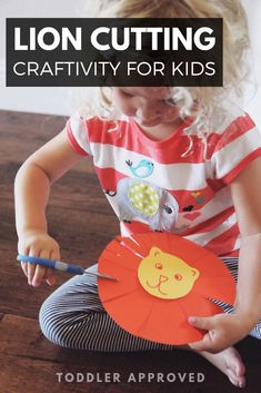 Lion Puppet Cutting Craftivity for Preschoolers - Toddler Approved Lion Puppet, Scissor Skills Preschool, Safari Activities, Lion Craft, Animal Activities For Kids, Lion And The Mouse