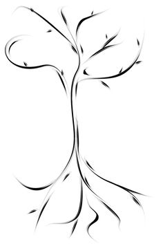 a stylized tree with branches in the shape of a bird