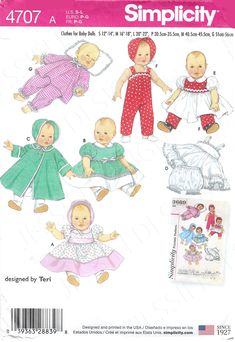 the sewing pattern for baby doll clothes