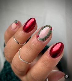 December Nail Designs, Christmas Nail Inspo, Christmas Nail Art Ideas, Christmas Gel, December Nails, Hippie Nails, Cute Christmas Nails, Christmas Gel Nails, Nails Only