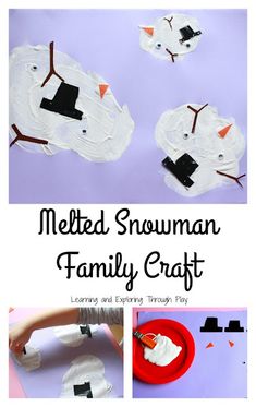 melted snowman family craft for kids to make