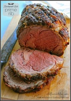 sliced roast beef sitting on top of a cutting board