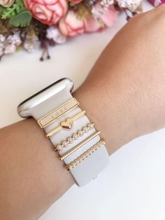 Heart Apple Watch band charm, Gold Watch band accessories, Gift For Mom, Apple Watch accessories, Watch band jewelry, Fitbit, Diamond  watch Apple Watch Bands Charms, Trendy Watch Band As Gift, Trendy Watch Bands As Gift, Trendy Gift Watch Bands, Gold Apple Watch Band With Extender As Gift, Silver Bracelet Strap Apple Watch Band For Everyday, Trendy Gold Apple Watch Band For Everyday, Adjustable Gold Apple Watch Band For Everyday, Trendy Silver Watch Bands For Everyday