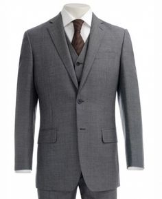 Three piece grey suit Gray 3 Piece Suit, Grey 3 Piece Suit, Work Dress Code, Suit Ideas, Grey Suit, Custom Suit