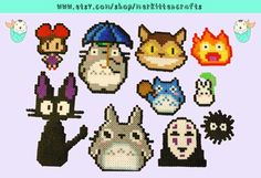 an image of pixel art with cats and dogs