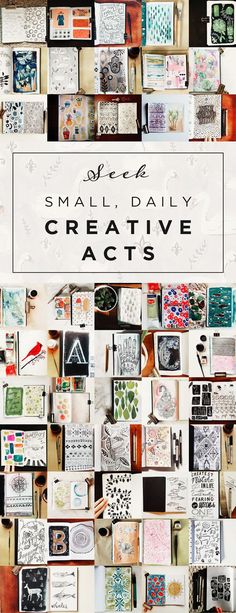 the cover of small daily creative arts magazine, with lots of pictures and words on it