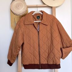 Wild Fable Women’s Fall Bomber Jacket Quilted Stitch Desert Orange With Brown Cuffs, Zip Up Front, New With Tags, Size Medium, Front Collar, Ribbed Sleeves Wrist And Hem, Two Front Pockets, Soft Lining Quilt Stitching, Orange Brown, Wild Fable, Womens Fall, Zip Ups, Bomber Jacket, Jackets & Coats, Jackets For Women, Size Medium