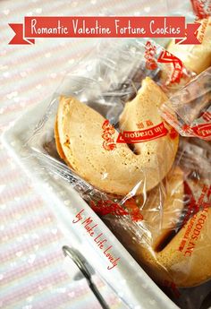 some heart shaped cookies wrapped in plastic