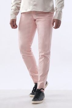 Golden beige satin V neck shirt. Paired with a pink trouser. - Aza Fashions Elegant Cotton Chinos For Spring, Fitted Chinos For Formal Spring Occasions, Fitted Formal Chinos For Spring, Elegant Chinos Trousers For Spring, Fitted Chinos For Semi-formal Spring Events, Elegant Spring Chinos Trousers, Cotton Chinos For Spring Semi-formal Occasions, Semi-formal Spring Chinos Straight Pants, Semi-formal Straight Chinos For Spring