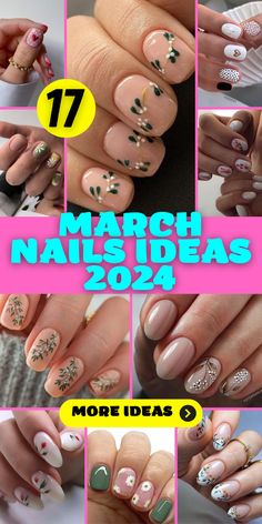 March Nails Ideas 2024: Trendy Gel, Xmas, Simple, and Christmas Nail Designs Spring Gel Nails Ideas, March Nails Ideas, March Nails, Ballerina Nails, Short Nail Designs, Oval Nails