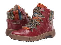 Josef Seibel Maren 06 Women's Boots Hibiscus Multi Multicolor Leather Outdoor Boots, Casual Multicolor Boots For Outdoor, Casual Multicolor Outdoor Boots, Casual Red Moto Boots For Fall, Casual Red Lace-up Winter Boots, Casual Red Lace-up Boots For Winter, Multicolor Leather Moto Boots For Fall, Casual Moto Boots For Hiking In Fall, Casual Multicolor Winter Boots