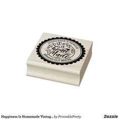 a rubber stamp with the words happiness is homemade viata by pringle pretty