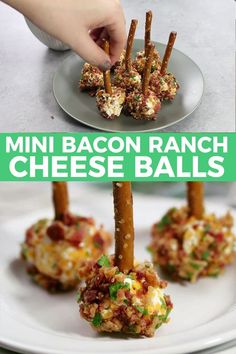 mini bacon ranch cheese balls on a plate