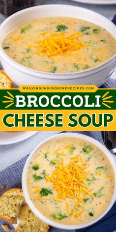 Indulge in the warmth of Broccoli Cheese Soup! This homemade soup is an easy winter recipe with broccoli florets and rich cheddar cheese. This creamy, yummy comfort food rivals Panera Bread's beloved version. Grab a spoon and dive into a hearty meal tonight! Broccoli Cheese Soup With Noodles, Make Ahead Soup, Easy Soup Ideas, Panera Bread Copycat, Fall Comfort Food Recipes, Recipe With Broccoli, Comfort Food Ideas, Soup Recipe Ideas, Easy Soup Recipe