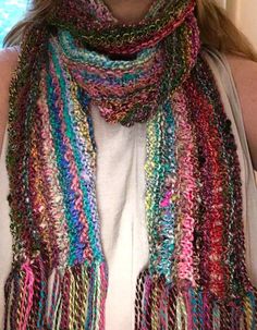 Waste Not Want Not Knit Scarf Pattern Handspun Yarn art Handknit Scarf, Shawl Scarf Pattern, Knit Scarf Pattern, Crochet Cable Stitch, Yarn Scarf, Knitted Scarves, Beginner Knitting, Knitting Basics, Scarf Patterns