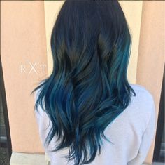 Black and blue balayage ombre hair by Rachel at Avante on Main Street Salon, Exton PA Balayage Brunette Short, Aquamarine Hair, Blue Balayage, Brown Ombre Hair Color, Black Hair Ombre, Short Ombre Hair, Brown Ombre Hair, Vivid Hair Color