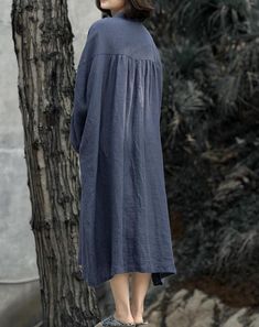 Women navy blue long Dress large size dress Dresses for | Etsy Plain Long-sleeve Shift Dress, Long Sleeve Linen Dress For Summer, Summer Long Sleeve Solid Linen Dress, Summer Linen Long Sleeve Dress, Long Spring Dress In Solid Color, Long Solid Color Dress For Spring, Plain Cotton Fall Dresses, Long Solid Color Spring Dresses, Spring Long Solid Color Dresses