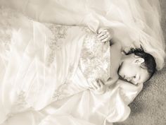 Our 23month old daughter in my wedding dress. #wedding #daughter #toddler #precious #mom Baby Girl In Moms Wedding Dress, Daughters In Wedding Dress Pictures, Wedding Dress Photo With Daughter, Wedding Daughter, My Wedding Dress, Girls Dress Up