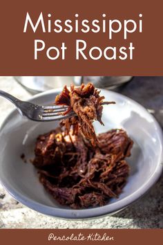 pot roast Roast In The Instant Pot, Mississippi Pot Roast Recipe, Hamburger Recipes Easy, Short Ribs Slow Cooker, Pot Roast Recipe, Mississippi Pot Roast, Slow Cooker Roast, Stick Butter, One Pot Dinners