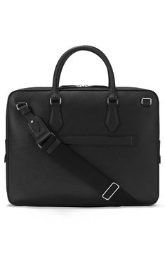 Crafted from textured Saffiano leather, this refined case is a statement addition with impeccable style for your organization essentials. Top carry handle; removable, adjustable crossbody strap Fits most 13" laptops Leather Made in Italy Elegant Briefcase With Silver-tone Hardware For Office, Elegant Office Briefcase With Silver-tone Hardware, Classic Briefcase With Detachable Handle For Business Trips, Classic Briefcase With Silver-tone Hardware For Work, Elegant Travel Briefcase With Silver-tone Hardware, Modern Briefcase With Silver-tone Hardware For Travel, Modern Travel Briefcase With Silver-tone Hardware, Elegant Laptop Bag With Adjustable Strap For Office, Elegant Business Briefcase With Silver-tone Hardware