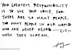 a piece of paper with writing on it that says, you're the greatest personality is to use we voice for there are so many people who