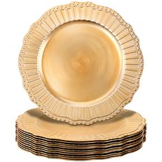 PRICES MAY VARY. 12 PCS round charger plates in soft gold. Size: 13" W x 0.5" H. The beaded trim added a nice touch of glam, and suitable for bridal cocktails, wedding, Thanksgiving, Christmas, New Year parties. Hand wash recommend. All these round charger plates are made of high quality plastic polypropylene material, thick and reusable. Please note that this is not designed for direct food touch. Easy care and reusable beaded charger plates, the smooth overall finish on surface make it look go Vintage Charger Plates, Green Charger Plates, Wooden Chargers, Table Chargers, Charger Plates Wedding, Christmas Dining Table Decor, Gold Charger Plate, Thanksgiving Plates, Gold Chargers