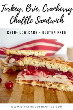 turkey, cranberry and cheese sandwich with keto - low carb gluten free