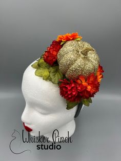 This one-of-a-kind Halloween headband will be sure to add a spooky touch to any party ensemble! ❤️ Make a statement at your Halloween gatherings!  Add a fun, glittered pumpkin 🎃 fascinator to your outfit.  This jack-o-lantern headpiece is a great way to stand out from the crowd, turn heads and get tons of compliments!   This design looks fantastic from the front and back.  It is lightweight and comfortable to wear.   You can wear this design leaning to the right or the left side of your head. Themed Party Costume Headband, Whimsical Adjustable Headband Costume Accessories, Adjustable Whimsical Headband Costume Accessories, Adjustable Themed Costume Hats And Headpieces, Carnival Costume Hats And Headpieces With Matching Headband, Adjustable Novelty Hair Accessories For Costume Party, Themed Party Headband Costume Hats, Adjustable Headband For Costume Party, Adjustable Headband Headpieces For Costume Party