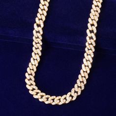 Iced Out Cuban Link Necklace - Queendom Treasurez Iced Out Rose Gold Necklace For Formal Occasions, Formal Bling Cuban Link Necklace, Formal Cuban Link Necklace With Bling, Dazzling Gold Cuban Link Necklace, Luxury Rhinestone Cuban Link Necklace, Luxury Cuban Link Necklace With Rhinestones, Iced Out Cubic Zirconia Chain Necklace As Gift, Luxury Iced Out Chain Necklace For Gift, Elegant Gold Iced Out Necklaces