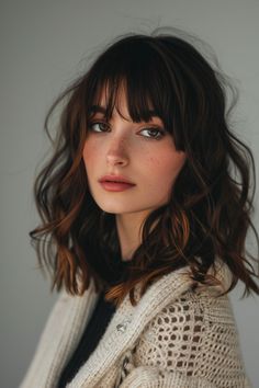 Lob With Face Framing Bangs, Bangs With Layered Hair, Mid Length Hair With Bangs And Layers, Mid Length Haircut With Bangs, Mid Length Hair With Layers And Bangs, Layered Bangs Hairstyles, Bangs On Long Hair, Bangs Mid Length Hair, Ways To Style Bangs