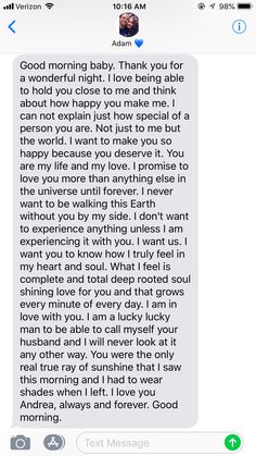 the text message was sent to someone who is not in love with her husband, and she