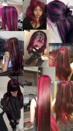 Skunk Hair, Chunky Highlights, Red Hair Inspo, Hair Inspiration Long, Hair Color Streaks, Hair Streaks, Dyed Hair Inspiration, Hair Inspiration Short, Hairstyles For Layered Hair