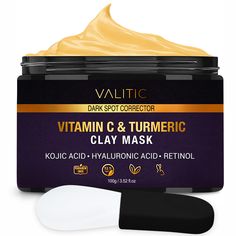 PRICES MAY VARY. Enhanced Dark Spot Correction: Our VALITIC clay mask is infused with the dynamic duo of turmeric and vitamin C, formulated to address and rectify dark spot; It works by reducing the appearance of hyperpigmentation and acne scars leaving your skin clear; It also helps purify your skin for a more radiant look Vitamin C and Turmeric mask: Vitamin C evens the complexion, while Turmeric imparts a radiant glow; Together, they nourish and revitalize the skin, leaving it refreshed; Our Skin Treatments For Dark Spots Beauty Products, Face Mask For Scars And Acne, Face Mask For Hyperpigmentation, Minimizing Pores, Turmeric Mask, Skin Renewal, Dark Spot Corrector, Spot It, Skin Clear