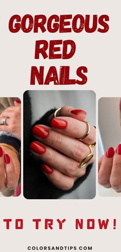 Red Nails Ideas Short, Red Nails Ideas, Colored French Nails, Nails Ideas Short, Black Nail Tips, Short Almond Shaped Nails, Oval Nails Designs, Almond Nails French