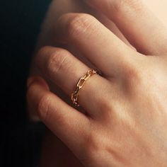 New, Never Worn | Handmade From An Etsy Boutique Minimalist Gold Link Chain Ring. Perfect For Stacking Or Wearing Alone. 18k Gold Plated Over Premium Silver. Lightweight, Dainty. Trendy And Timeless. Size: 8 Etsy Boutique, Gold Link Chain, Gold Link, Chain Ring, Etsy Jewelry, Womens Jewelry Rings, Christmas List, Link Chain, Gold Filled