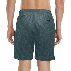 Men Swim Trunks - the perfect beach buddy for any self-respecting water lover! These mid-length shorts are designed for maximum style and comfort, whether you're catching some waves, lounging in the sun, or playing beach volleyball. With front and back pockets, you'll have plenty of space for your sunscreen, phone, and other essentials, while the mesh lining and drawstring ensure a snug and secure fit.FEATURES:- Type: 100% Polyester, for men, casual shorts, All-Over Printing.- Designed for fashi Casual Short Swim Trunks For Beach Season, Casual Short Length Swim Trunks For Beach Season, Green Swimming Shorts For Vacation, Green Swim Shorts For Vacation, Casual Surfing Shorts, Green Athletic Shorts For Beach Season Vacation, Green Athletic Shorts For Beach, Summer Beach Athletic Shorts In Green, Green Beach Athletic Shorts