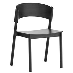 a black wooden chair on a white background with no one in it's seat