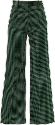 Green Lincoln flared wool-blend houndstooth trousers | Racil | MATCHESFASHION US Houndstooth Trousers, Suit Pant, Friends In Love, Welt Pocket, Lincoln, Wool Blend, Trousers, Collage, Wool