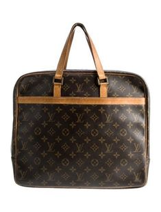 Louis Vuitton BriefcaseFrom the 2004 CollectionVintageBrown Coated CanvasLV MonogramBrass HardwareLeather TrimFlat HandlesLeather Trim Embellishment & Single Exterior PocketCanvas Lining & Dual Interior PocketsZip Closure at Top Louis Vuitton Mens Briefcase, Louis Vuitton Monogram, Print Patterns, Louis Vuitton, Monogram, Trim, Exterior