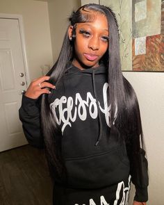 Lace Front Hairstyles Straight, Side Part Edges, Wig Hairstyles Side Part, Straight Frontal Wig Hairstyles, Straight Wig Hairstyles, Wig Install Hairstyles, Black Hair Wigs, Body Wave Lace Front Wigs