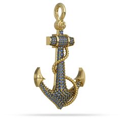 The Stoned Anchor Pendant is a custom designed original with the highest quality 14k, or 18k gold (White or Yellow) and is set with genuine precious stones, your choice of Ruby, Sapphire, or Emerald. SPECIFICATIONS Design Name: Fouled Anchor with Gemstones Pendant Material : Yellow Gold/ White Gold Material Purity : 14K / 18K Material Color : Yellow/White Manufacturing Process: Investment Casting Finish : High Polish Gemstone: Emerald/ Sapphire/ Diamond Gender : Unisex Jewelry Type : Pendant Bai Luxury Gold Sapphire Jewelry, Gold Sapphire Jewelry With Polished Finish, Anchor Pendant Gold, Anchor With Rope, Gemstones Pendant, Investment Casting, Ship Anchor, Treasure Jewelry, Anchor Pendant