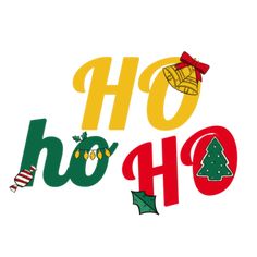 the words ho hoo and christmas decorations