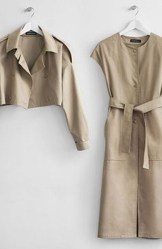 Two-piece Nude Trench Coat - Somemoment - Womens Clothing Khaki Belted Long Coat, Belted Khaki Outerwear For Spring, Khaki Belted Outerwear For Spring, Chic Khaki Outerwear With Belted Cuffs, Spring Khaki Outerwear With Belted Cuffs, Belted Beige Outerwear For Office, Neutral Belted Outerwear For Work, Beige Belted Cuffs Outerwear For Spring, Chic Neutral Belted Outerwear