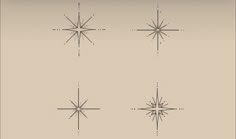 four stars are shown in different positions on a beige background