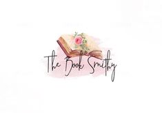 the book society logo with an open book and flowers on it's back side