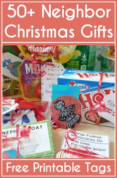 christmas gifts with the text free printable tags